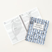 Whimsical Italian Food Illustration Blue Recipe Notizblock (Innenseite)