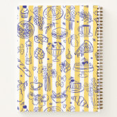 Whimsical Italian Food Illustration Yellow Recipe Notizblock (Rückseite)