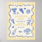 Whimsical Italian La Dolce Vita Brautparty Poster (Vorne)