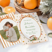 Whimsical Italienisch Citrus Wedding Save the Date