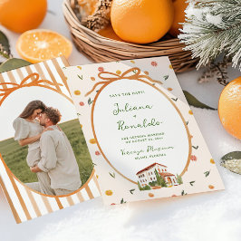 Whimsical Italienisch Citrus Wedding Save the Date Einladung