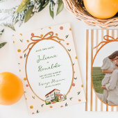 Whimsical Italienisch Citrus Wedding Save the Date Einladung