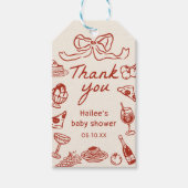 Whimsical Italienisch Pizza Baby Duschgeschenk Tag Geschenkanhänger (Vorderseite)