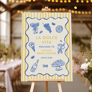 Whimsical italienische La Dolce Vita Brautparty Poster