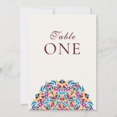Whimsical Ivory Floral Border Wedding Table Number Einladung (Vorderseite)
