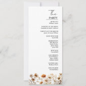 Whimsical Ivory Wildblume Wedding Program Card Einladung (Rückseite)