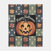 Whimsical Jack-O'-Lantern Quilt Blanket Gemütlich Fleecedecke (Vorderseite)