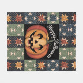 Whimsical Jack-O'-Lantern Quilt Blanket Gemütlich Fleecedecke (Vorderseite (Horizontal))