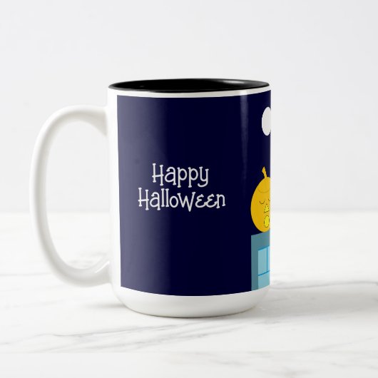 Whimsical Jack-o'-Lanterns: Zweifarbige Tasse (Links)