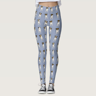 Whimsical Jack Russell Hunde Muster blau Leggings