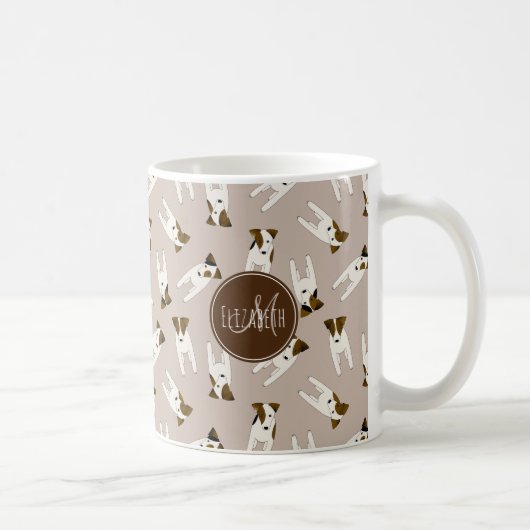 Whimsical Jack Russell Terriers Muster JEDE Farbe Kaffeetasse (Rechts)
