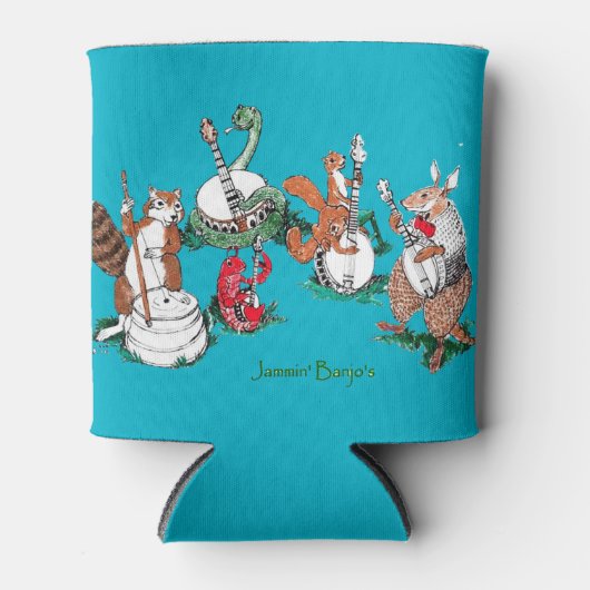 Whimsical Jammin' Banjos Wildlife Musical Dosenkühler (Vorderseite)