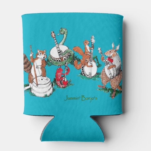 Whimsical Jammin' Banjos Wildlife Musical Dosenkühler (Rückseite)