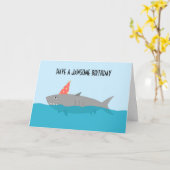 Whimsical Jawsome Shark Pub Birthday Celebration C Karte (Gelbe Blume)