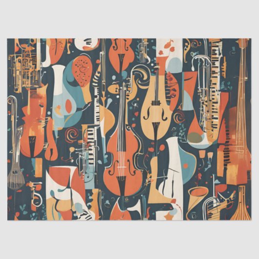 Whimsical Jazz Vibes Seidenpapier (Vorderseite)