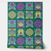 Whimsical Jewel Tones Hand gezeichnet Boho Dark Gr Tapete (Abrollen)