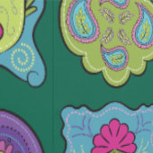 Whimsical Jewel Tones Hand gezeichnet Boho Dark Gr Tapete (Naht)