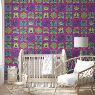 Whimsical Jewel Tones Hand gezeichnet Boho Dark Pi Tapete