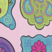 Whimsical Jewel Tones Hand gezeichnet Boho pink Tapete (Naht)