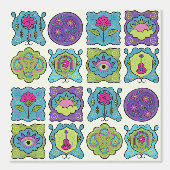 Whimsical Jewel Tones Handgezeichnete Boho Frame C Tapete (Vorderseite)