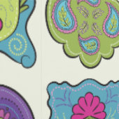 Whimsical Jewel Tones Handgezeichnete Boho Frame C Tapete (Naht)