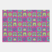 Whimsical Jewel Tones Handgezeichnete Boho Frames Geschenkpapier Set (Vorderseite 3)