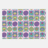 Whimsical Jewel Tones Handgezeichnete Boho Frames Geschenkpapier Set (Vorderseite 2)