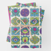 Whimsical Jewel Tones Handgezeichnete Boho Frames Geschenkpapier Set (Beispiel)