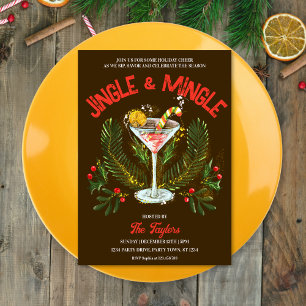 Whimsical Jingle & Mingle Weihnachtscocktail Party Einladung