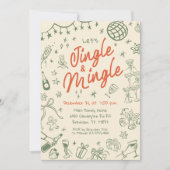 Whimsical Jingle und Mingle Einladung, Holiday Einladung (Vorderseite)