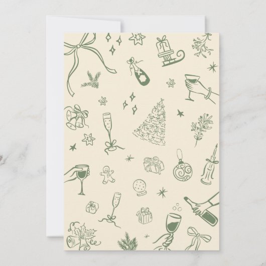 Whimsical Jingle und Mingle Einladung, Holiday Einladung (Rückseite)