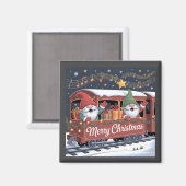 Whimsical Jolly Gnomes Musical Express Magnet (Vorderseite/Rückseite)