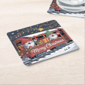 Whimsical Jolly Gnomes Musical Express Rechteckiger Pappuntersetzer (angewinkelt)