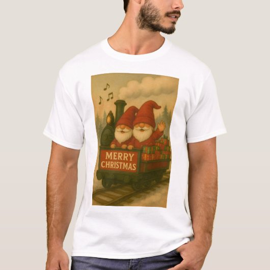 Whimsical Jolly Gnomes Musical Express T-Shirt (Vorderseite)
