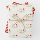 Whimsical Joy to The World Classic Poinsettias Geschenkpapier Set (Beispiel)