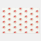 Whimsical Joy to The World Classic Poinsettias Geschenkpapier Set (Vorderseite 3)