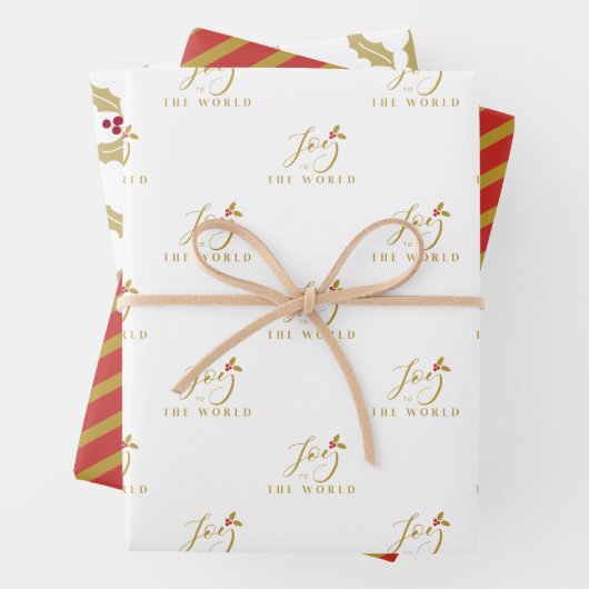 Whimsical Joy to The World Quote Classic Christmas Geschenkpapier Set (Beispiel)
