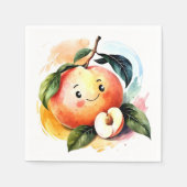 Whimsical Juicy Fruchtpeach Geburtstag Serviette (Vorderseite)