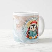Whimsical Jumbo Penguin Storytelling Coffee Tea Mu Jumbo-Tasse (Vorderseite Rechts)