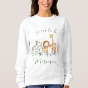 Whimsical Jungle Animals Grüne bald Mama werden Sweatshirt