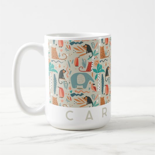 Whimsical Jungle Animes Tasse | Personalisierte Ki (Links)