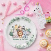 Whimsical Jungle Safari Animal Birthday Invitation Pappteller (Party)