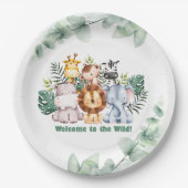 Whimsical Jungle Safari Animal Birthday Invitation Pappteller (Vorderseite)