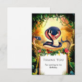 Whimsical Jungle Snake Geburtstag Dankeskarte (Vorne/Hinten)