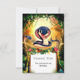 Whimsical Jungle Snake Geburtstag Dankeskarte