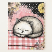 Whimsical Katzen Floral Wasserfarben Kunst Planer (Rückseite)