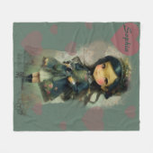 Whimsical Kawaii Fairy Tale Girl Fleecedecke (Vorderseite (Horizontal))