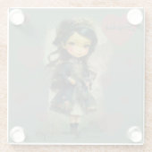 Whimsical Kawaii Fairy Tale Girl Glasuntersetzer (Rückseite)