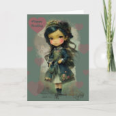 Whimsical Kawaii Fairy Tale Girl Karte (Vorderseite)