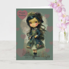 Whimsical Kawaii Fairy Tale Girl Karte